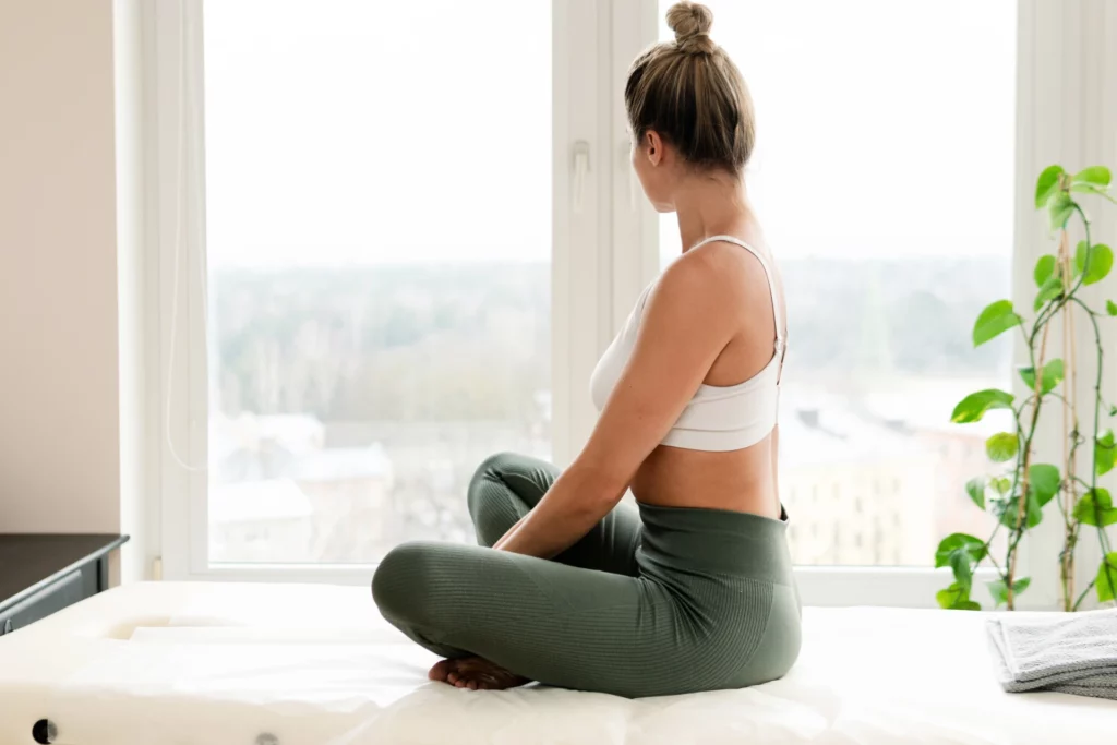 woman relaxing after physical therapy or massage s 2023 11 27 05 29 28 utc